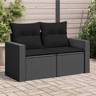 Tuinbank 131x62x69 cm poly rattan zwart
