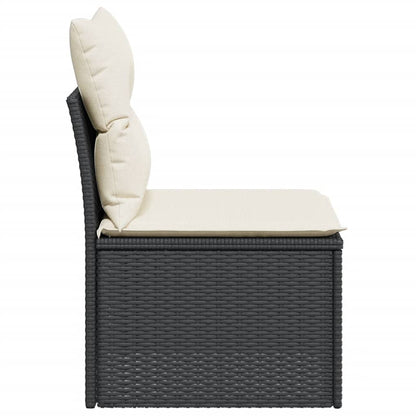 Tuinbank Zonder Armleuning Met Kussens Poly Rattan Zwart