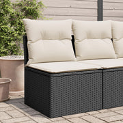 Tuinbank poly rattan 55x62x69 cm zwart