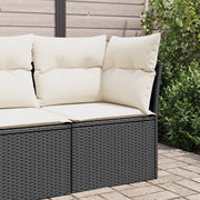 Garden Corner Sofa with Cushions Polyrattan Black