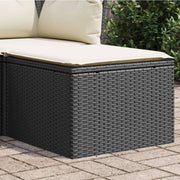 Tuinkruk poly rattan 55x55x37 cm zwart met kussen