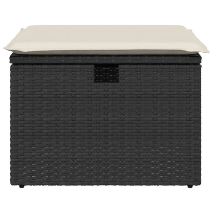Tuinkruk Met Kussen 55X55X37 Cm Poly Rattan Zwart