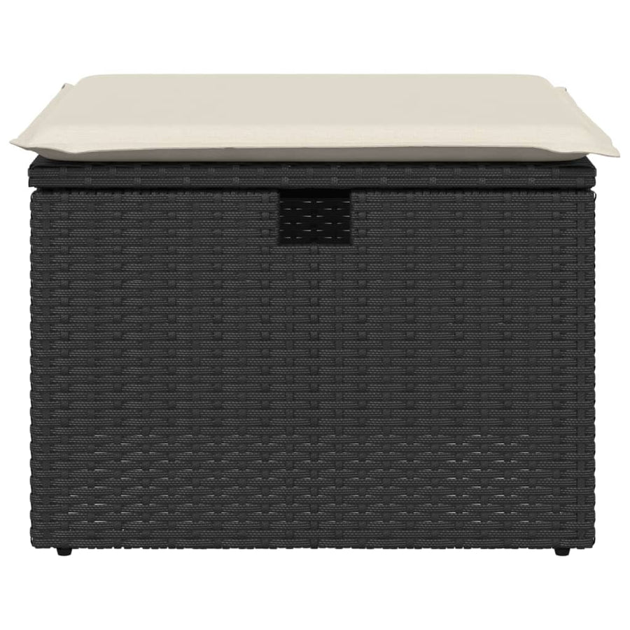 Tuinkruk Met Kussen 55X55X37 Cm Poly Rattan Zwart