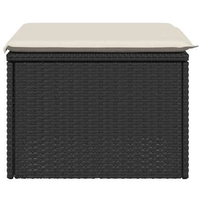 Tuinkruk Met Kussen 55X55X37 Cm Poly Rattan Zwart