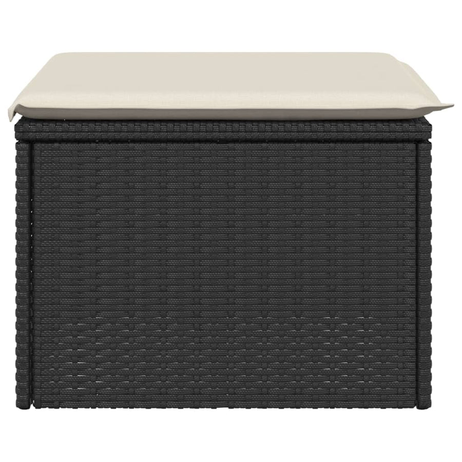Tuinkruk Met Kussen 55X55X37 Cm Poly Rattan Zwart