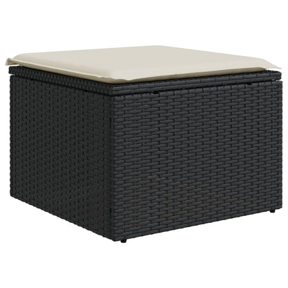 Tuinkruk Met Kussen 55X55X37 Cm Poly Rattan Zwart