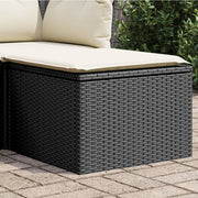 Tuinkruk 55x55x37 cm poly rattan zwart met kussen