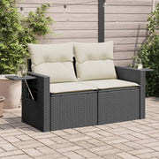 Tuinbank 2-zits poly rattan zwart 124x62x69 cm