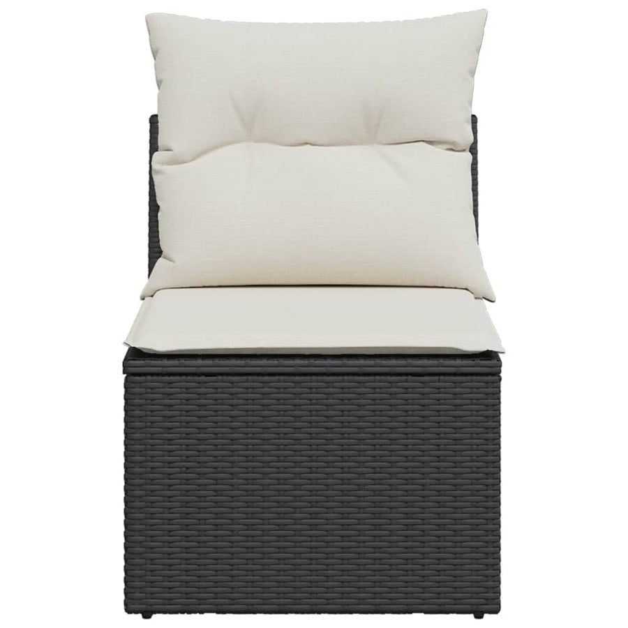 Tuinbank Zonder Armleuning Met Kussens Poly Rattan Zwart