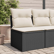 Tuinstoel poly rattan zwart 55x62x69 cm