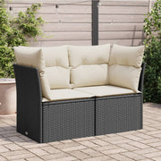 Tuinbank 2-zits poly rattan zwart 124x62x69 cm