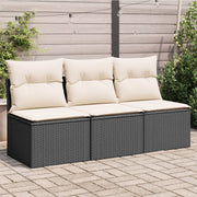 Tuinbank 3-zits poly rattan zwart 165x62x69 cm