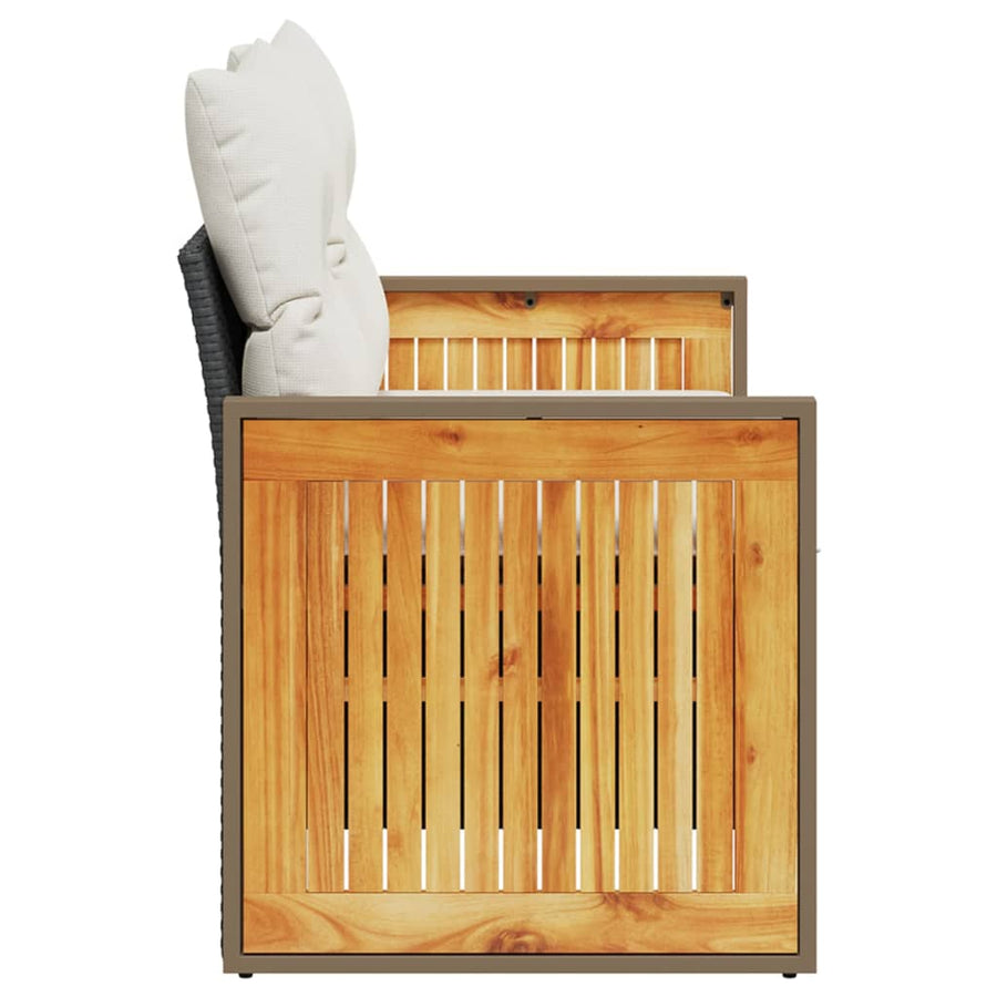 Tuinbank 2-Zits Met Kussens Poly Rattan Zwart