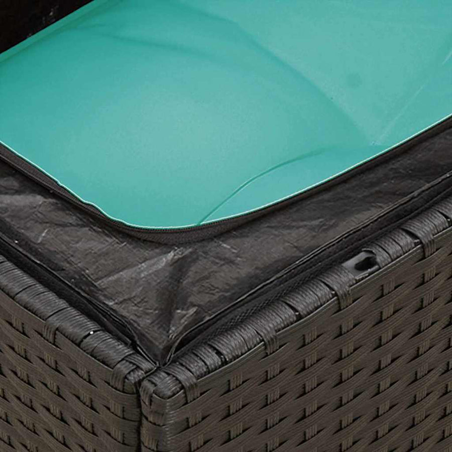 Tuinbank 3-zits met kussens poly rattan zwart