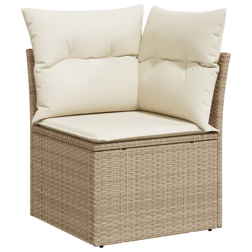 Tuinhoekbank Met Kussens Poly Rattan Beige