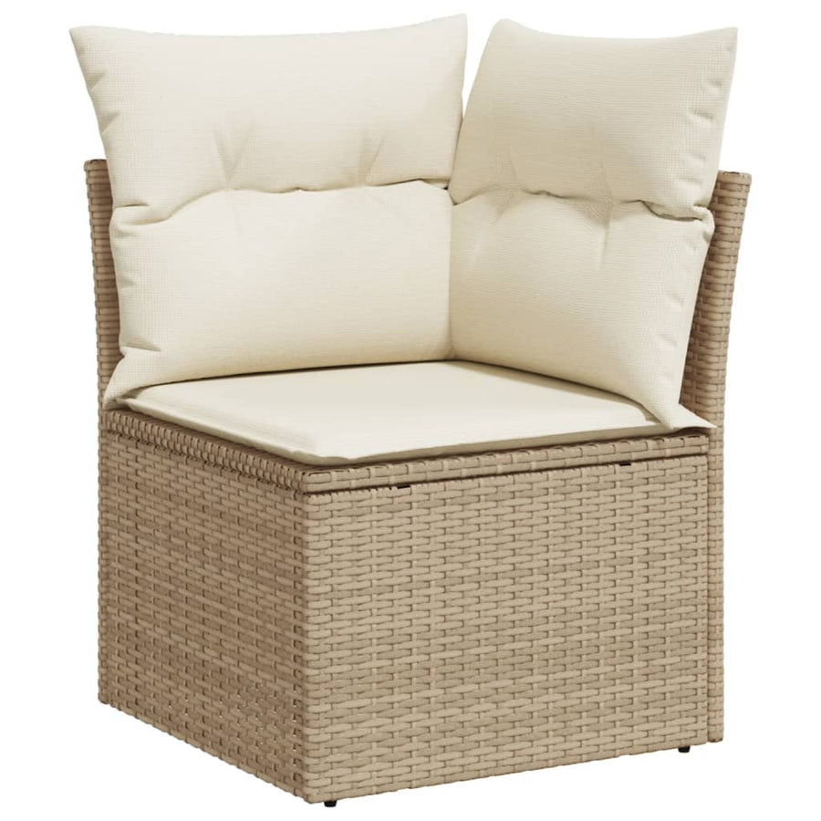 Tuinhoekbank Met Kussens Poly Rattan Beige