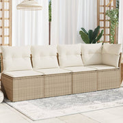 Tuinbank 4-zits poly rattan beige