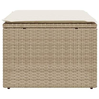 Tuinkruk Met Kussen 55X55X37 Cm Poly Rattan Beige