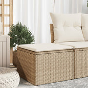 Tuinkruk 55x55x37 cm poly rattan beige met kussen