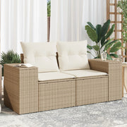 Tuinbank 2-zits poly rattan beige