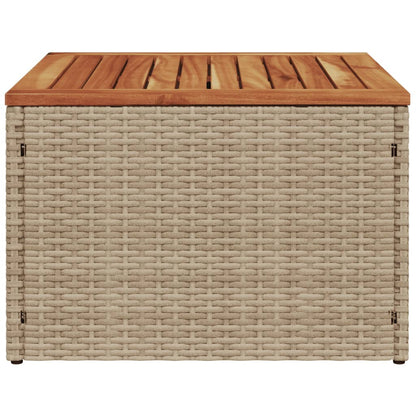 Tuintafel 55X55X37 Cm Poly Rattan En Acaciahout Beige
