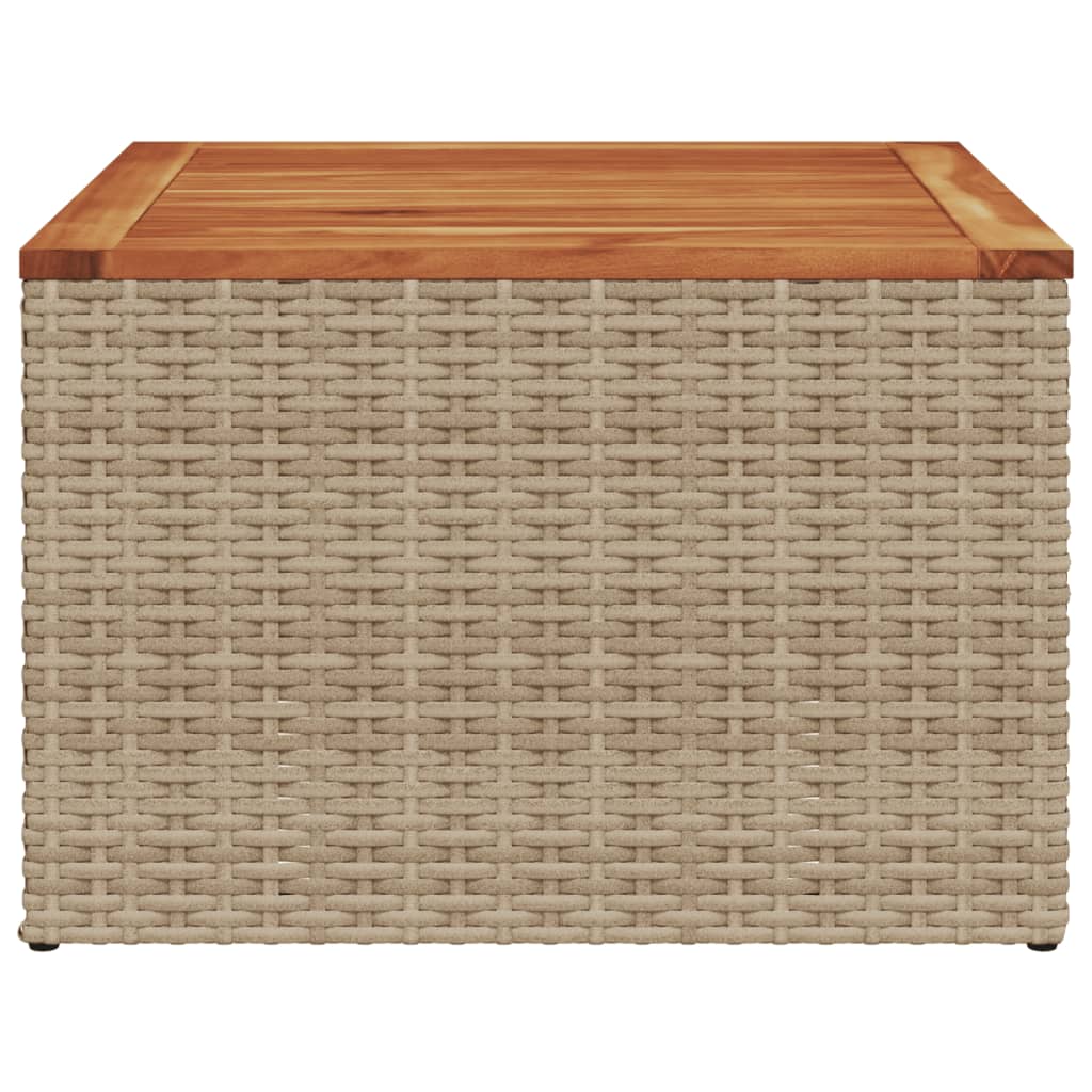 Tuintafel 55X55X37 Cm Poly Rattan En Acaciahout Beige