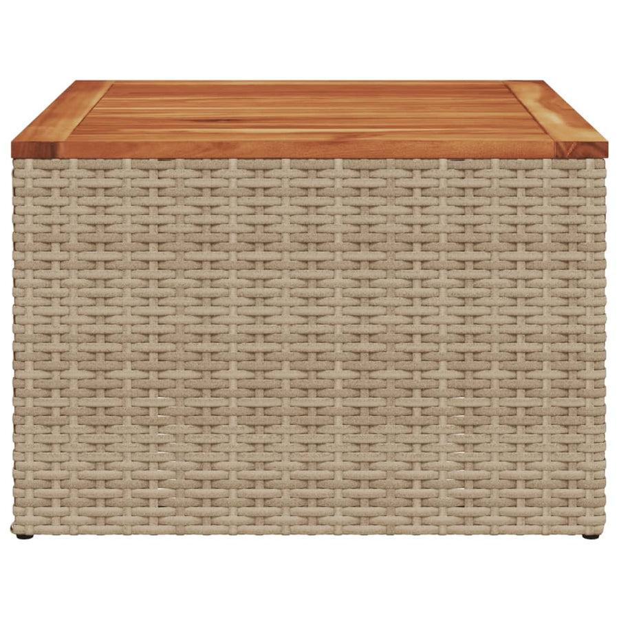 Tuintafel 55X55X37 Cm Poly Rattan En Acaciahout Beige
