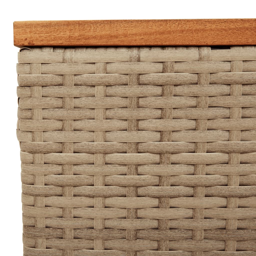Tuintafel 55X55X37 Cm Poly Rattan En Acaciahout Beige
