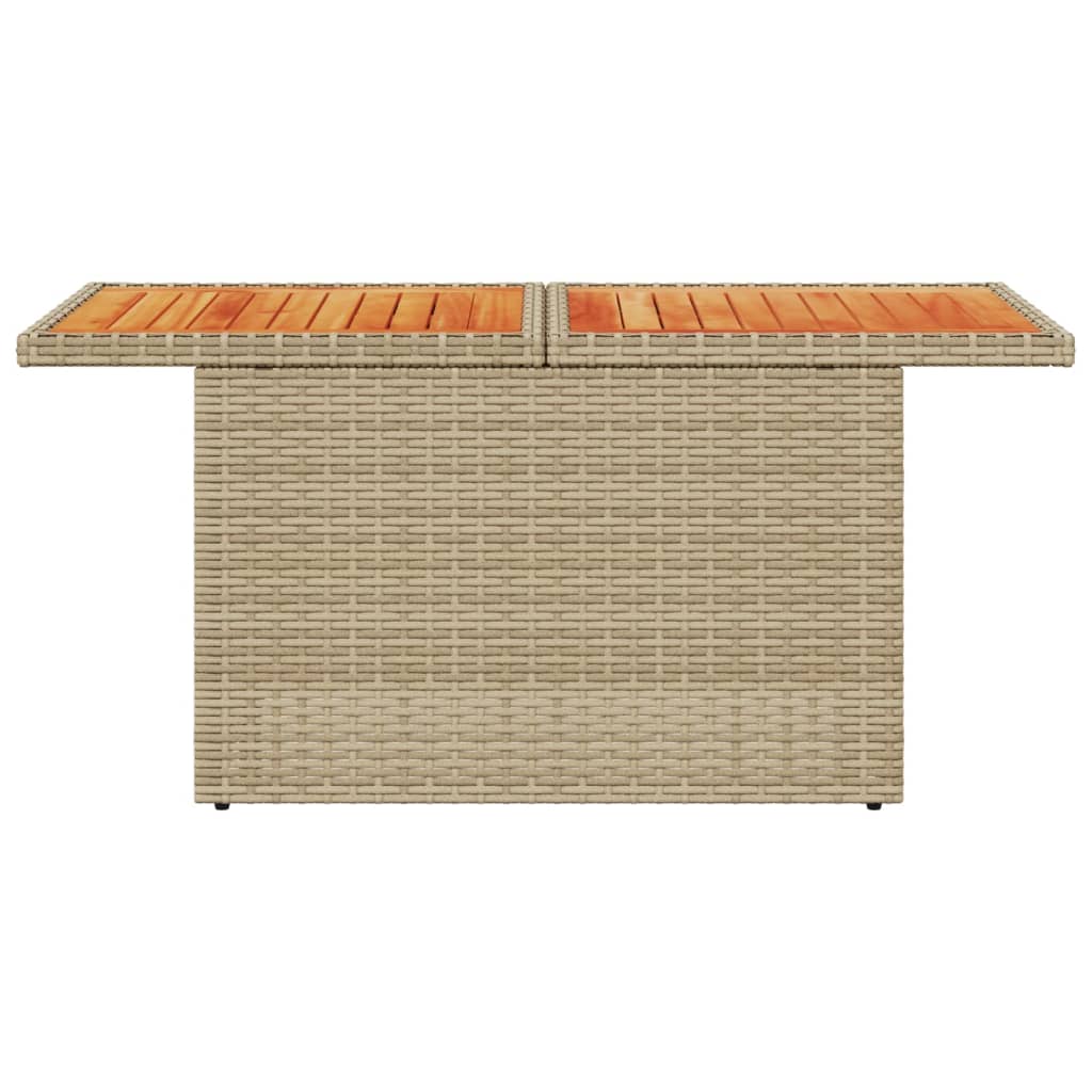 Tuintafel 100x55x73 cm poly rattan en acaciahout beige