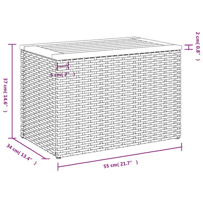 Tuinbijzettafels 2 St 55X34X37 Cm Poly Rattan En Hout Beige