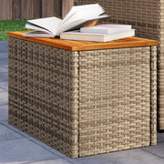 Tuinbijzettafels 2 st 55x34x37 cm poly rattan acaciahout