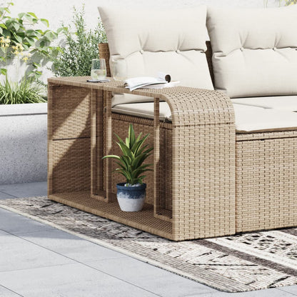 Opbergschappen 2 St Poly Rattan Beige