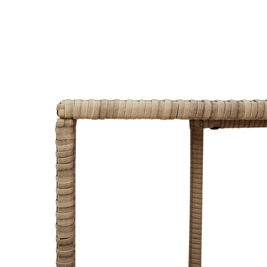Opbergschappen 2 St Poly Rattan Beige