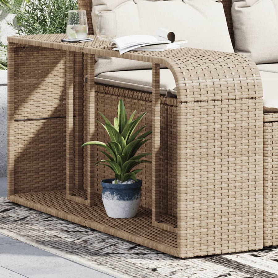 Opbergschappen 2 St Poly Rattan Beige