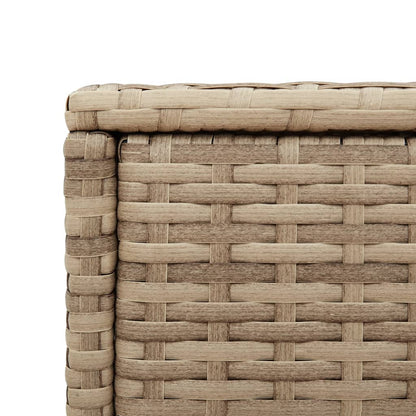Tuinbijzettafel Met Glazen Blad 58X27,5X55 Cm Poly Rattan Beige