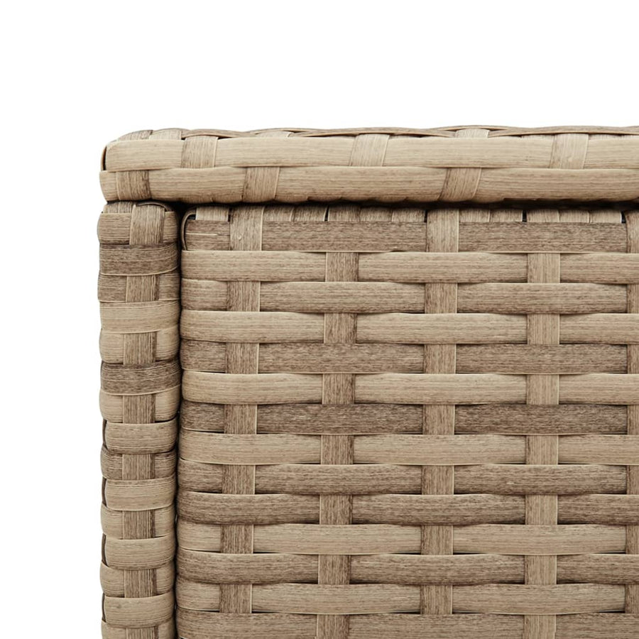 Tuinbijzettafel Met Glazen Blad 58X27,5X55 Cm Poly Rattan Beige