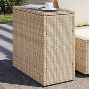 Tuinbijzettafel 58x27,5x55 cm poly rattan beige
