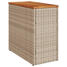 Tuinbijzettafel Met Houten Blad 58X27,5X55 Cm Poly Rattan Beige