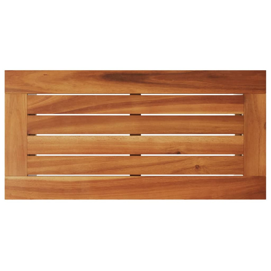 Tuinbijzettafel Met Houten Blad 58X27,5X55 Cm Poly Rattan Beige