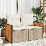 Tuinbank 2-zits poly rattan beige 118x62x69 cm