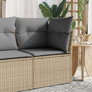 Tuinhoekbank poly rattan beige 62x62x69 cm