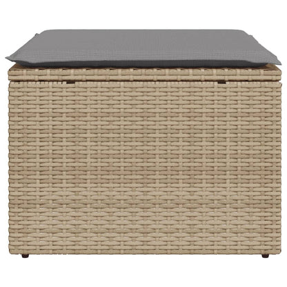 Tuinkruk Met Kussen 55X55X37 Cm Poly Rattan Beige