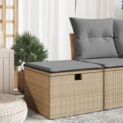 Tuinkruk 55x55x37 cm poly rattan beige met opbergruimte