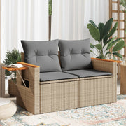 Tuinbank 2-zits poly rattan beige 124x62x69 cm