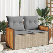 Tuinbank 2-zits poly rattan beige 118x62x69 cm