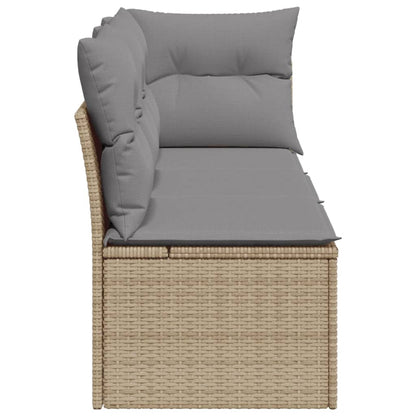 Tuinbank 3-Zits Met Kussens Poly Rattan Beige