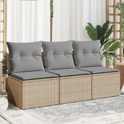 Tuinbank 3-zits poly rattan 165x62x69 cm beige
