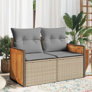 Tuinbank 2-zits poly rattan beige 118x62x69 cm