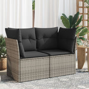 Tuinbank 2-zits poly rattan grijs 124x62x69 cm