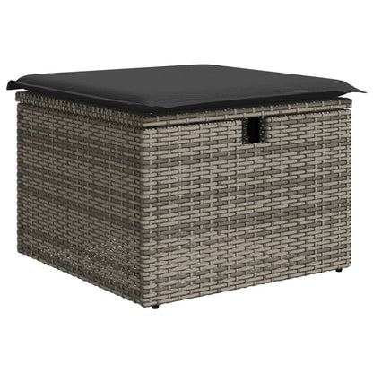 Tuinkruk Met Kussen 55X55X37 Cm Poly Rattan Grijs